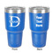 Name & Initial (for Guys) 30 oz Stainless Steel Ringneck Tumbler - Blue - Double Sided - Front & Back
