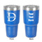 Name & Initial (for Guys) 30 oz Stainless Steel Tumbler - Royal Blue - Double-Sided (Personalized)