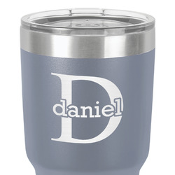 Name & Initial (for Guys) 30 oz Stainless Steel Tumbler - Grey - Double-Sided (Personalized)