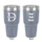Name & Initial (for Guys) 30 oz Stainless Steel Ringneck Tumbler - Grey - Double Sided - Front & Back
