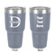 Name & Initial (for Guys) 30 oz Stainless Steel Tumbler - Grey - Double-Sided (Personalized)