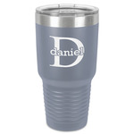 Name & Initial (for Guys) 30 oz Stainless Steel Tumbler - Grey - Single-Sided (Personalized)