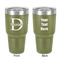 Name & Initial (for Guys) 30 oz Stainless Steel Ringneck Tumbler - Olive - Double Sided - Front & Back