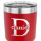 Name & Initial (for Guys) 30 oz Stainless Steel Ringneck Tumbler - Red - CLOSE UP