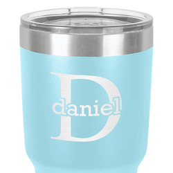 Name & Initial (for Guys) 30 oz Stainless Steel Tumbler - Teal - Double-Sided (Personalized)