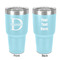 Name & Initial (for Guys) 30 oz Stainless Steel Ringneck Tumbler - Teal - Double Sided - Front & Back