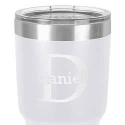 Name & Initial (for Guys) 30 oz Stainless Steel Tumbler - White - Single-Sided (Personalized)