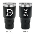 Name & Initial (for Guys) 30 oz Stainless Steel Tumbler - Black - Double Sided (Personalized)