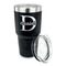 Name & Initial (for Guys) 30 oz Stainless Steel Ringneck Tumblers - Black - LID OFF