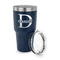 Name & Initial (for Guys) 30 oz Stainless Steel Ringneck Tumblers - Navy - LID OFF