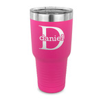 Name & Initial (for Guys) 30 oz Stainless Steel Tumbler - Pink - Single Sided (Personalized)