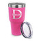 Name & Initial (for Guys) 30 oz Stainless Steel Ringneck Tumblers - Pink - LID OFF
