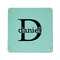 Name & Initial (for Guys) 6" x 6" Teal Leatherette Snap Up Tray - APPROVAL