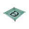 Name & Initial (for Guys) 6" x 6" Teal Leatherette Snap Up Tray -  MAIN