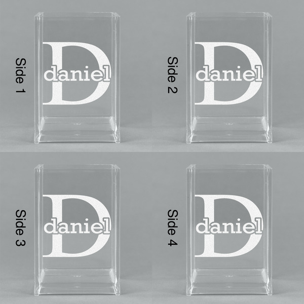 Name & Initial (for Guys) Acrylic Pen Holder - All Sides