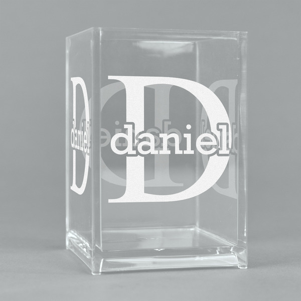 Custom Name & Initial (for Guys) Acrylic Pen Holder (Personalized)