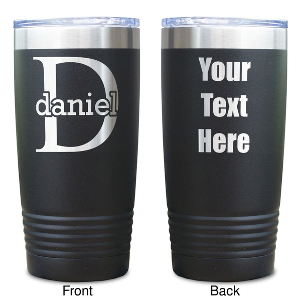Name & Initial (for Guys) Black Polar Camel Tumbler - 20oz - Double Sided  - Approval