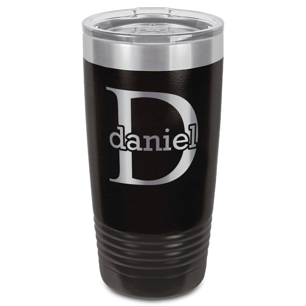 Name & Initial (for Guys) Black Polar Camel Tumbler - 20oz - Front