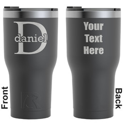 Name & Initial (for Guys) RTIC Tumbler - Black - Engraved Front & Back (Personalized)
