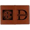 Name & Initial (for Guys) Cognac Leather Passport Holder Outside Double Sided - Apvl
