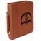 Name & Initial (for Guys) Cognac Leatherette Bible Covers with Handle & Zipper - Main