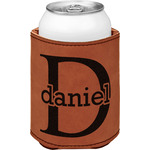 Name & Initial (for Guys) Leatherette Can Sleeve - Single Sided (Personalized)