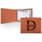 Name & Initial (for Guys) Cognac Leatherette Diploma / Certificate Holders - Front only - Main