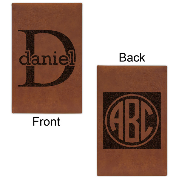 Name & Initial (for Guys) Cognac Leatherette Journal - Double Sided - Apvl