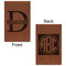 Name & Initial (for Guys) Cognac Leatherette Journal - Double Sided - Apvl