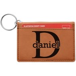 Name & Initial (for Guys) Leatherette Keychain ID Holder - Single Sided (Personalized)