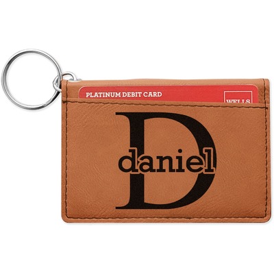 Name & Initial (for Guys) Leatherette Keychain ID Holder (Personalized)