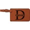 Name & Initial (for Guys) Cognac Leatherette Luggage Tags