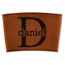 Name & Initial (for Guys) Leatherette Cup Sleeve (Personalized)