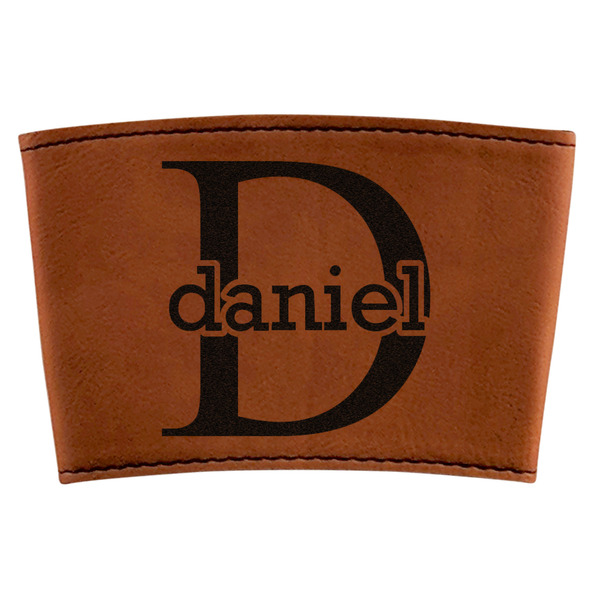 Custom Name & Initial (for Guys) Leatherette Cup Sleeve (Personalized)
