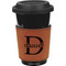 Name & Initial (for Guys) Cognac Leatherette Mug Sleeve - Front