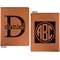 Name & Initial (for Guys) Cognac Leatherette Portfolios with Notepad - Large - Double Sided - Apvl