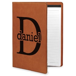 Name & Initial (for Guys) Leatherette Portfolio with Notepad (Personalized)