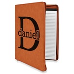 Name & Initial (for Guys) Leatherette Zipper Portfolio with Notepad (Personalized)