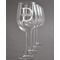Name & Initial (for Guys) Engraved Wine Glasses Set of 4 - Front View