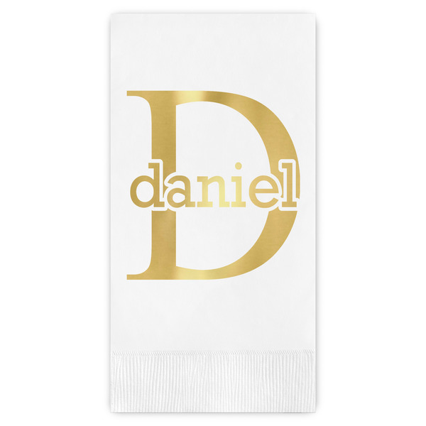 Custom Name & Initial (for Guys) Guest Napkins - Foil Stamped (Personalized)