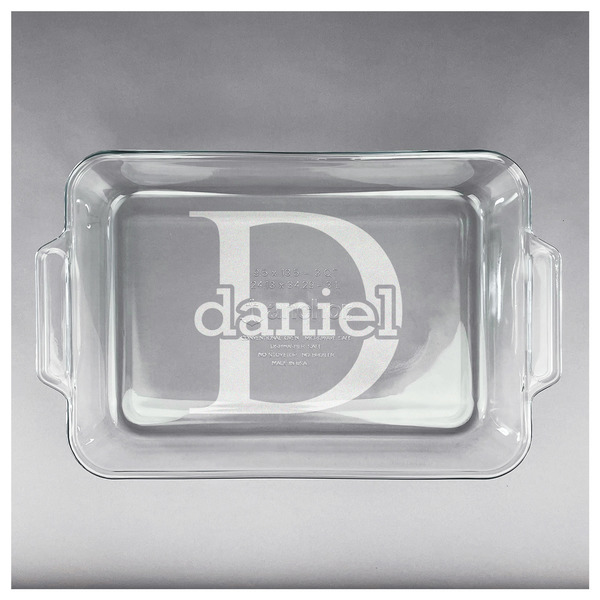 Name & Initial (for Guys) Glass Baking Dish - APPROVAL (13x9)
