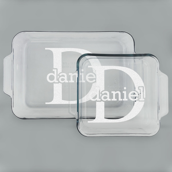Name & Initial (for Guys) Glass Baking Dish Set - MAIN (set)