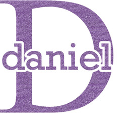 Name & Initial (for Guys) Glitter Sticker Decal - Custom Sized (Personalized)