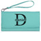 Name & Initial (for Guys) Ladies Wallet - Leather - Teal - Front View