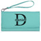 Name & Initial (for Guys) Ladies Leatherette Wallet - Laser Engraved- Teal (Personalized)