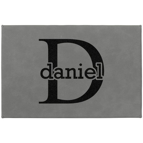 Name & Initial (for Guys) Large Engraved Gift Box with Leather Lid - Approval