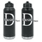 Name & Initial (for Guys) Laser Engraved Water Bottles - Front & Back Engraving - Front & Back View