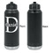 Name & Initial (for Guys) Laser Engraved Water Bottles - Front Engraving - Front & Back View