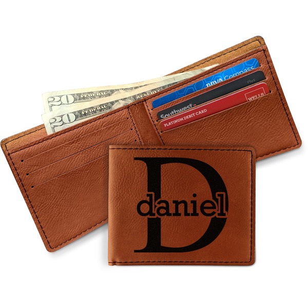 Name & Initial (for Guys) Leather Bifold Wallet - Main