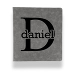 Name & Initial (for Guys) Leather Binder - 1" - Grey (Personalized)